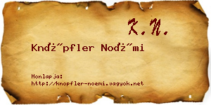 Knöpfler Noémi névjegykártya